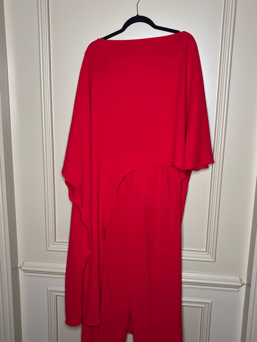 Zara Vibrant Red Asymmetrical Draped Set